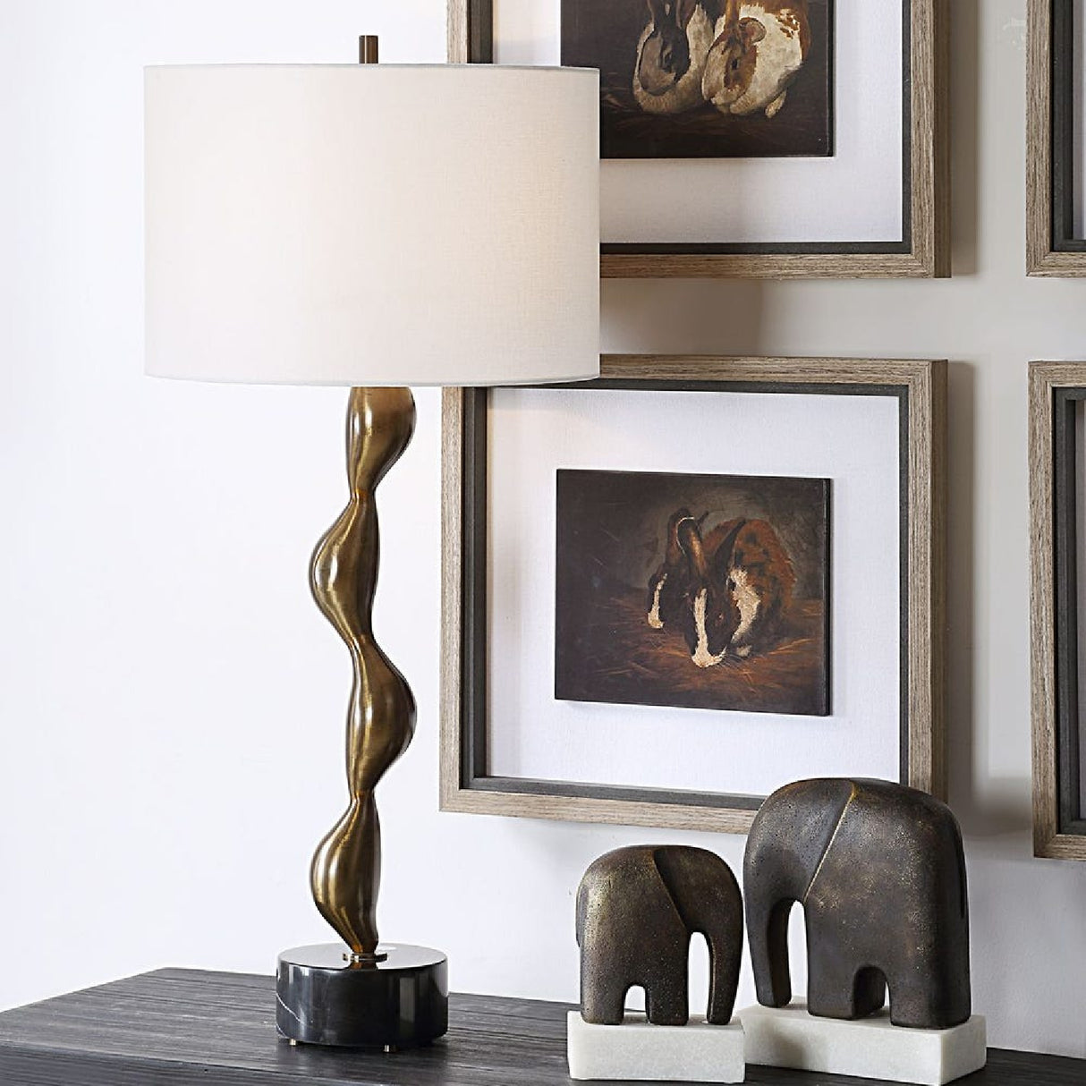   Organic-Curved Bronze Table Lamp | Oroa.com