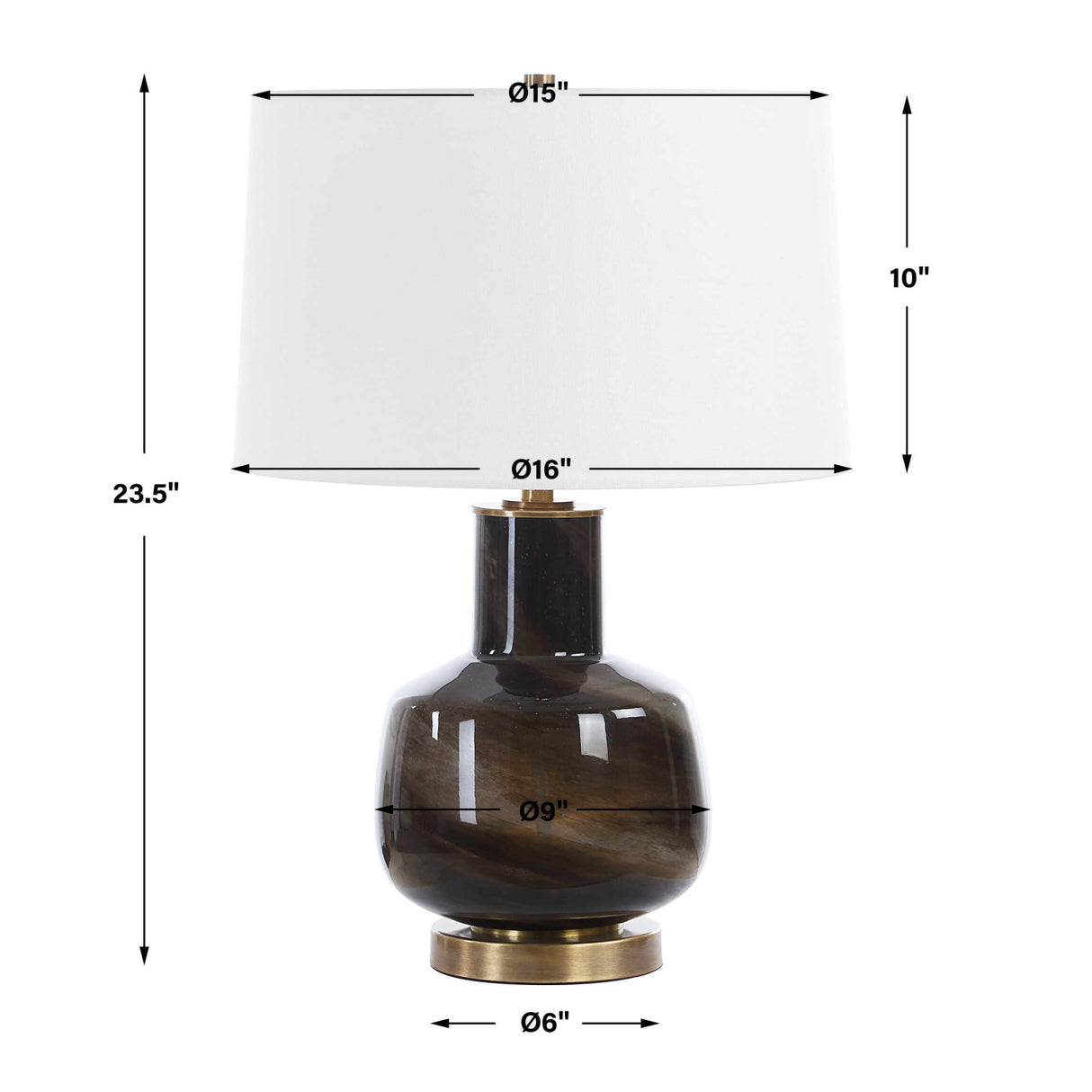   Smoky Black Glass Table Lamp | Oroa.com