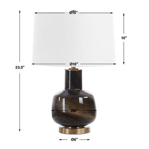   Smoky Black Glass Table Lamp | Oroa.com