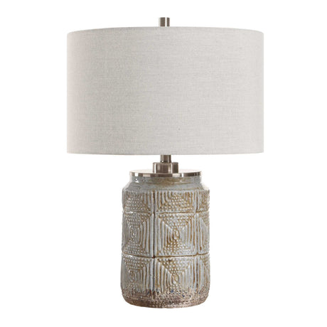  Etched Gray Ceramic Table Lamp | Oroa.com