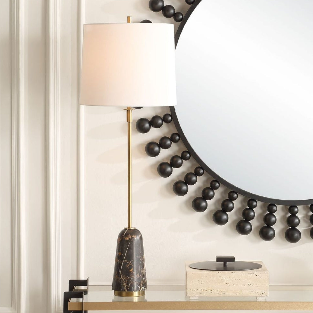   Black Marble Base Buffet Lamp | Oroa.com