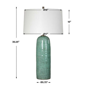   Crackled Teal Ceramic Table Lamp | Oroa.com