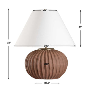   Channeled Brown Porcelain Table Lamp | Oroa.com