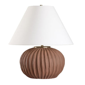   Channeled Brown Porcelain Table Lamp | Oroa.com