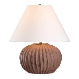   Channeled Brown Porcelain Table Lamp | Oroa.com