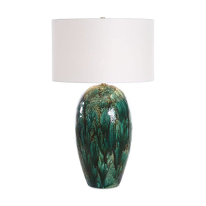   Green Dripped Ceramic Table Lamp | Oroa.com
