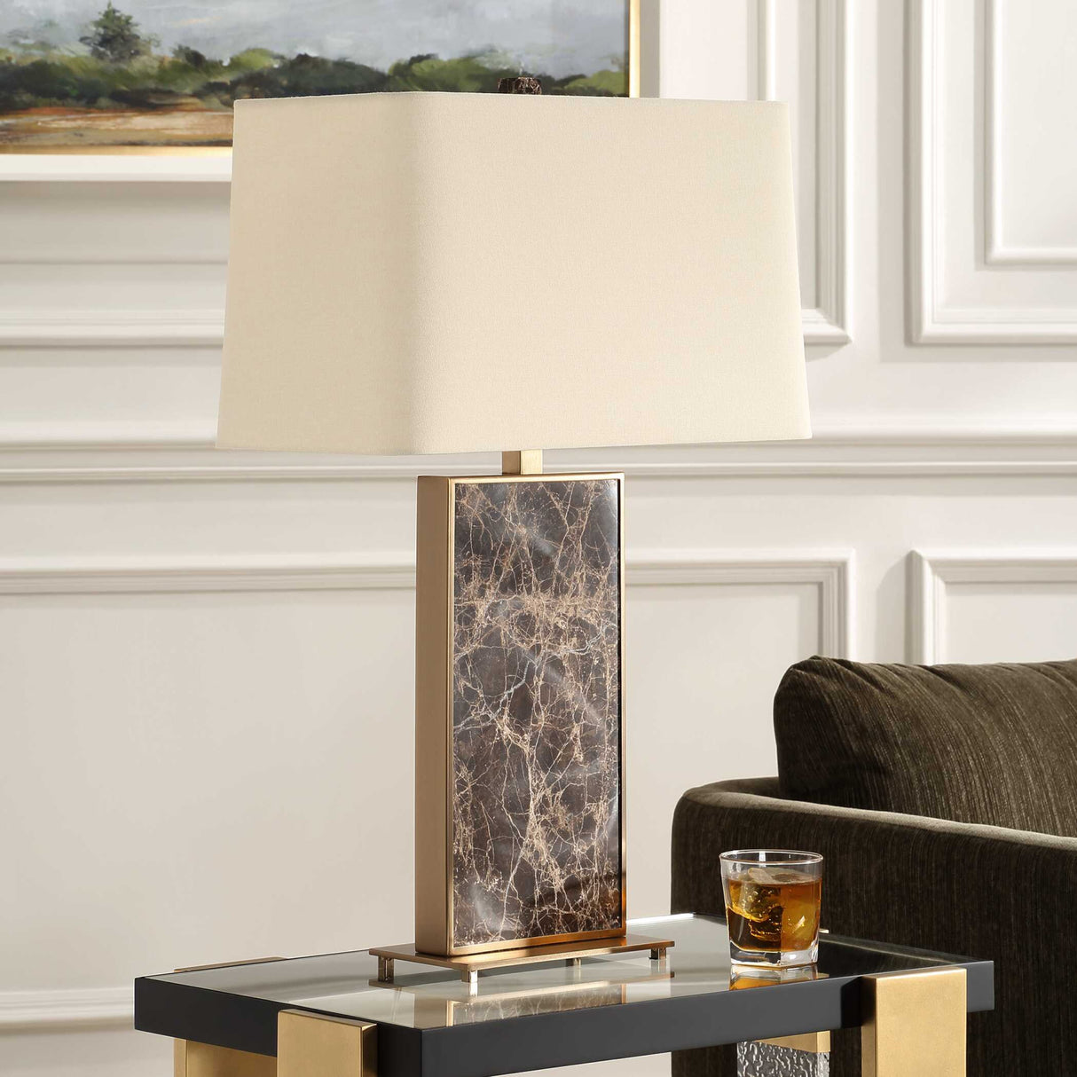   Brown Marble Table Lamp | Oroa.com