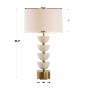   Modern European furniture - Stacked Travertine Table Lamp - www.oroa.com | Oroa.com