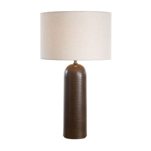   Ridged Brown Ceramic Table Lamp | Oroa.com