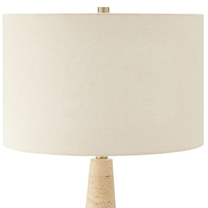   Tapered Beige Travertine Table Lamp | Oroa.com