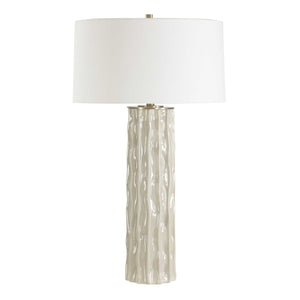   Taupe Ceramic Ridged Table Lamp | Oroa.com