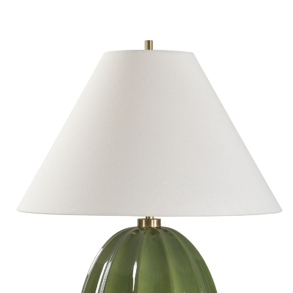   Channeled Green Ceramic Table Lamp | Oroa.com