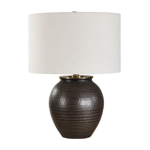   Ribbed Bronze Ceramic Table Lamp | Oroa.com