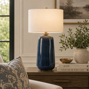   Blue Glazed Ceramic Table Lamp | Oroa.com