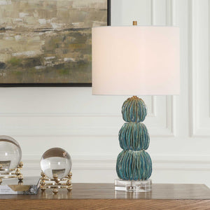  Modern European furniture - Stacked Teal Ceramic Table Lamp - www.oroa.com | Oroa.com