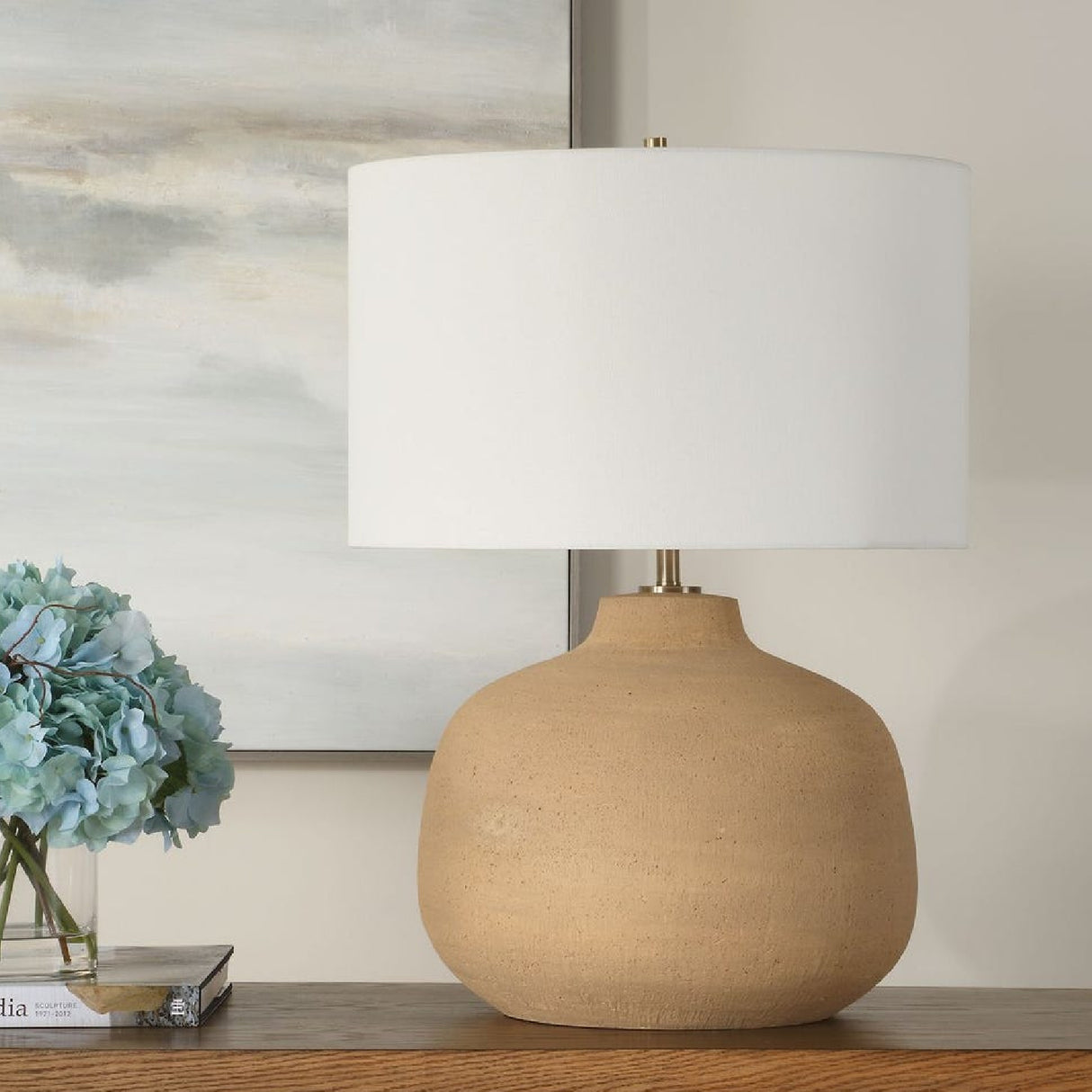  Beige Terracotta Table Lamp | Oroa.com