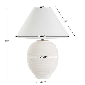   Ridged White Ceramic Table Lamp | Oroa.com
