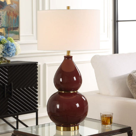   Modern European furniture - Red Glazed Ceramic Table Lamp - www.oroa.com | Oroa.com