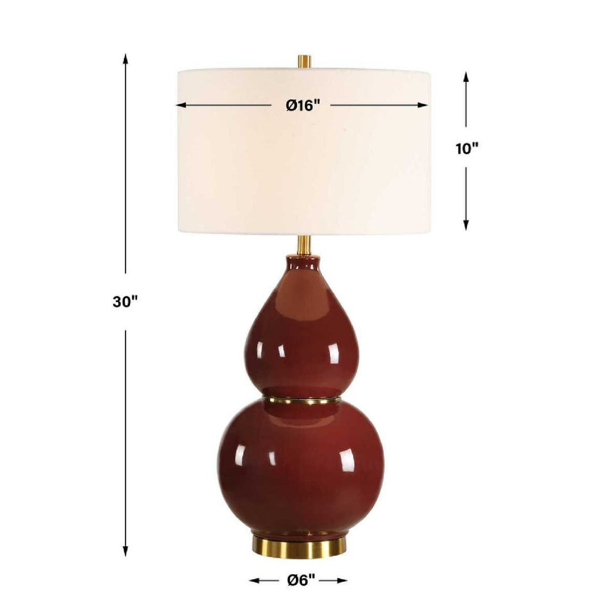   Modern European furniture - Red Glazed Ceramic Table Lamp - www.oroa.com | Oroa.com