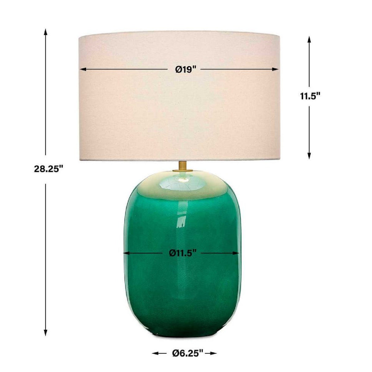   Teal Glazed Ceramic Table Lamp | Oroa.com