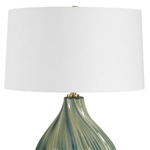   Swirled Green Ceramic Table Lamp | Oroa.com