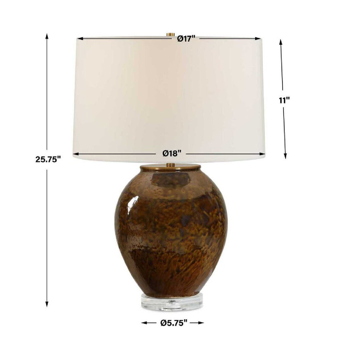   Modern European furniture - Brown Glaze Ceramic Table Lamp - www.oroa.com | Oroa.com