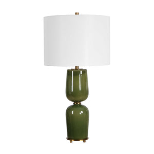   Hourglass Green Ceramic Table Lamp | Oroa.com
