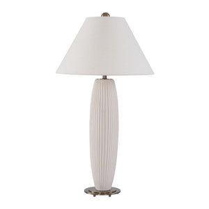   Modern European furniture - White Fluted Ceramic Table Lamp - www.oroa.com | Oroa.com