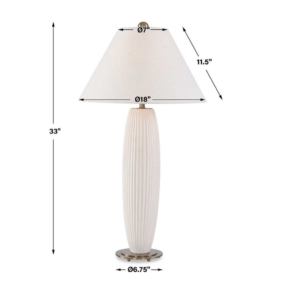   Modern European furniture - White Fluted Ceramic Table Lamp - www.oroa.com | Oroa.com