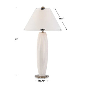   Modern European furniture - White Fluted Ceramic Table Lamp - www.oroa.com | Oroa.com