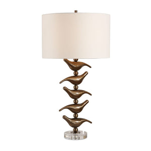   Modern European furniture - Stacked Bronze Songbirds Table Lamp - www.oroa.com | Oroa.com