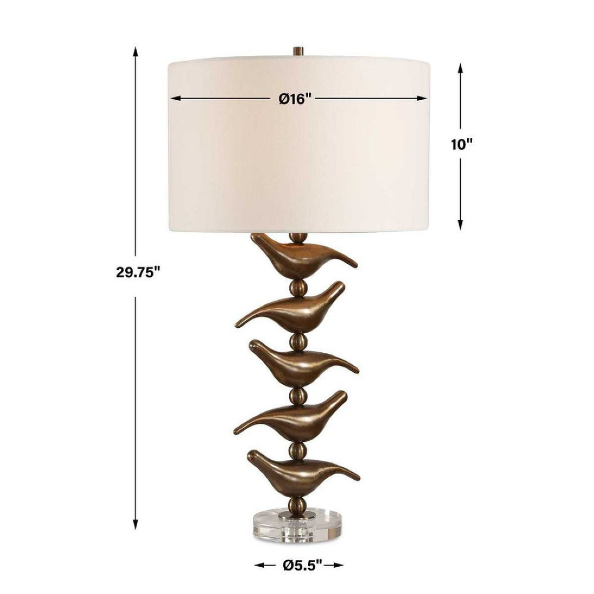   Modern European furniture - Stacked Bronze Songbirds Table Lamp - www.oroa.com | Oroa.com