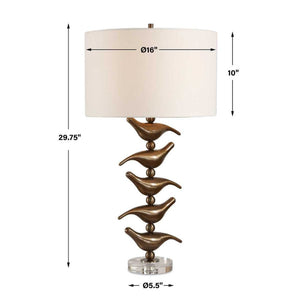   Modern European furniture - Stacked Bronze Songbirds Table Lamp - www.oroa.com | Oroa.com
