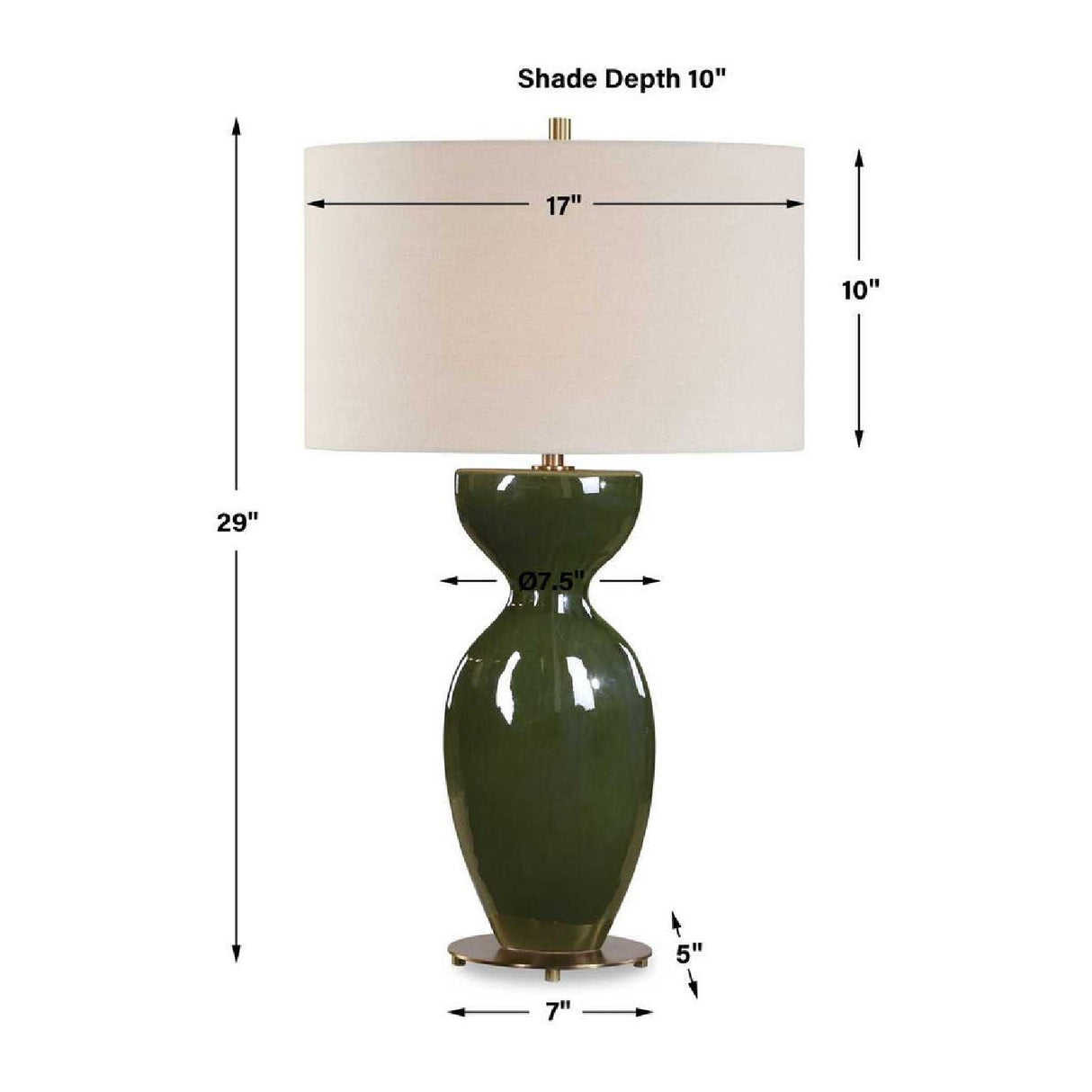   Modern European furniture - Green Ceramic Hourglass Table Lamp - www.oroa.com | Oroa.com