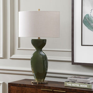   Modern European furniture - Green Ceramic Hourglass Table Lamp - www.oroa.com | Oroa.com
