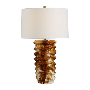   Modern European furniture - Rippled Brown Ceramic Table Lamp - www.oroa.com | Oroa.com