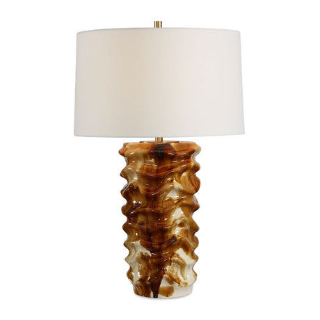   Modern European furniture - Rippled Brown Ceramic Table Lamp - www.oroa.com | Oroa.com
