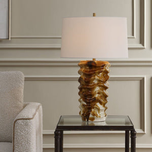   Modern European furniture - Rippled Brown Ceramic Table Lamp - www.oroa.com | Oroa.com