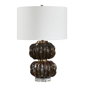   Modern European furniture - Stacked Fluted Ceramic Table Lamp - www.oroa.com | Oroa.com