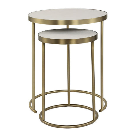   Modern European furniture - White Shagreen Nesting Tables (2) - www.oroa.com | Oroa.com