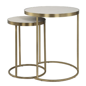   Modern European furniture - White Shagreen Nesting Tables (2) - www.oroa.com | Oroa.com