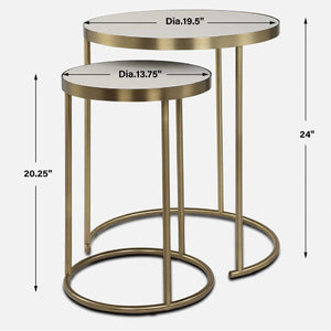   Modern European furniture - White Shagreen Nesting Tables (2) - www.oroa.com | Oroa.com