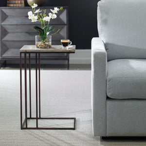   Modern European furniture - Travertine Pull-Up Accent Table - www.oroa.com | Oroa.com
