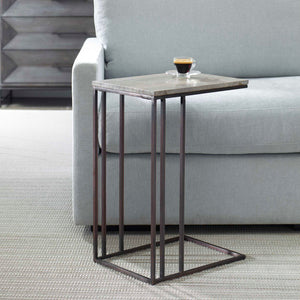   Modern European furniture - Travertine Pull-Up Accent Table - www.oroa.com | Oroa.com