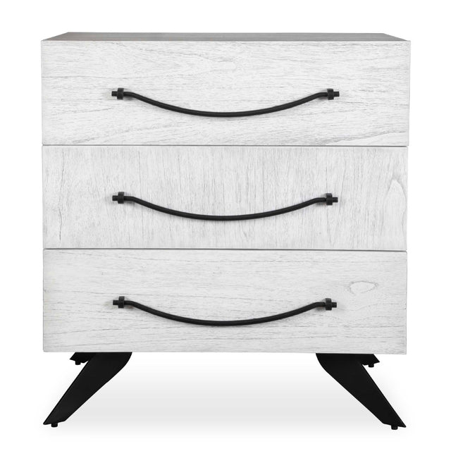 Modern European furniture - White Wooden 3-Drawer Chest - www.oroa.com