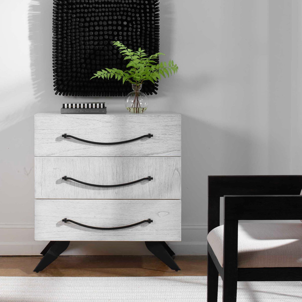  Modern European furniture - White Wooden 3-Drawer Chest - www.oroa.com | Oroa.com