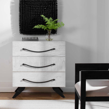   Modern European furniture - White Wooden 3-Drawer Chest - www.oroa.com | Oroa.com