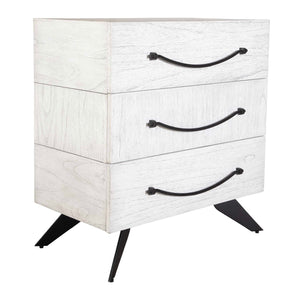   Modern European furniture - White Wooden 3-Drawer Chest - www.oroa.com | Oroa.com