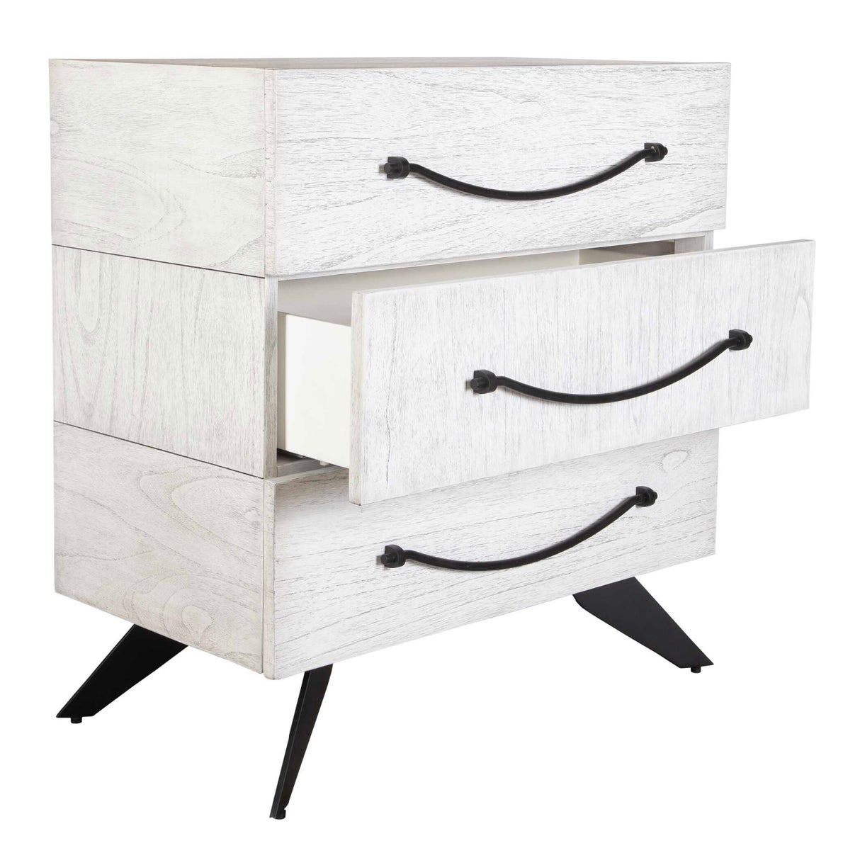   Modern European furniture - White Wooden 3-Drawer Chest - www.oroa.com | Oroa.com