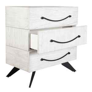   Modern European furniture - White Wooden 3-Drawer Chest - www.oroa.com | Oroa.com